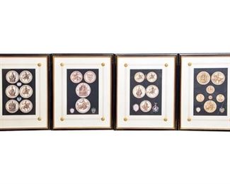 Set of Four 4 Antique English Engravings