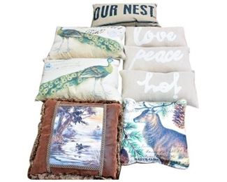 Lot of Eight 8 Misc Pillows