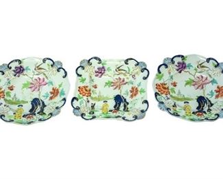 Three 3 Pieces Antique English Ironstone