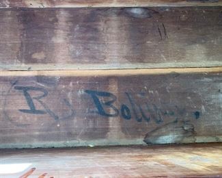 Signature "R. Bolivar" inside top drawer of Hardeman County, Tennessee Jackson Press