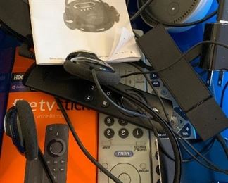Fire TVstick, Amazon Dot and other modern technology and electronics