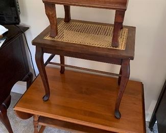 Several stools, benches and small tables 