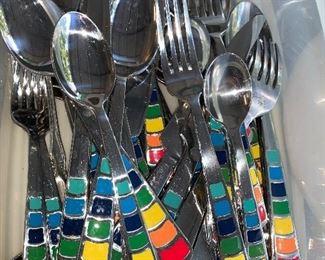 One of three sets of flatware