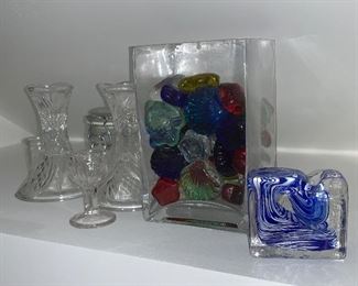 TONS of clear glass and colored glass items