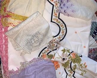 vintage handwork and hankies