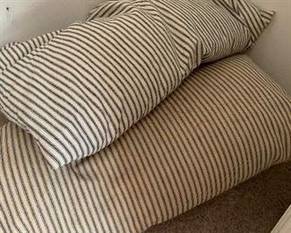 vintage feather tick pillows