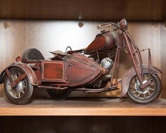Vintage Metal Sidecar Motorcycle