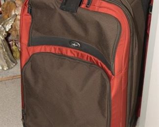 Brown Red Roller Suitcase