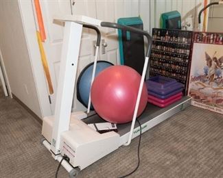 Misc. Workout Items Including Stepper, Treadmill, Balls