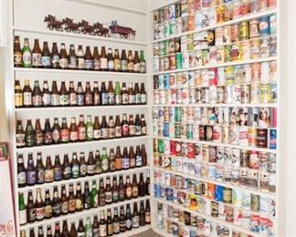 Collection of Beer Bottles and Cans