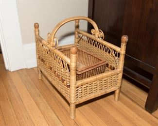 Floor Wicker Magazine Rack