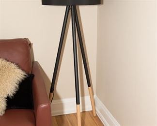 Adesso Louise Floor Lamp-Black Metal Base with Wood Tips 60.25"H