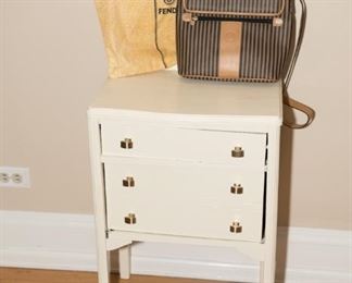 3 Drawer White Accent Table