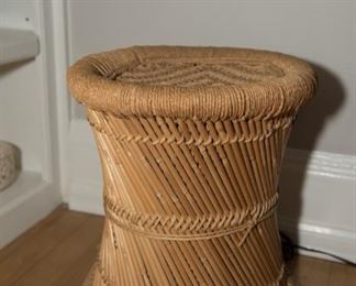 Handwoven Bamboo Side Table