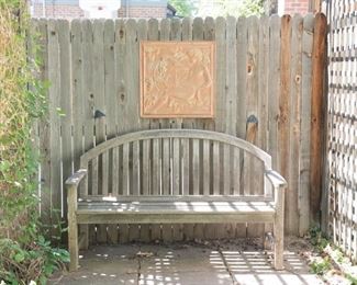 Outdoor Bench and Wall Hanging