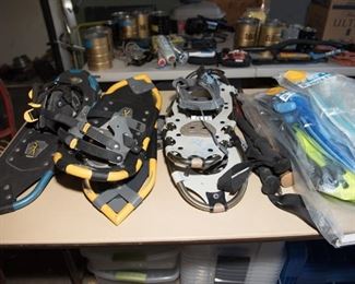 Assorted Snow Shoes and Snorkeling Gear
