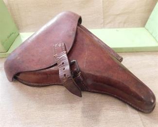 Pre World War One Brown German Luger Holster with Take Down Tool(Rare German Workshop Luger Holster)