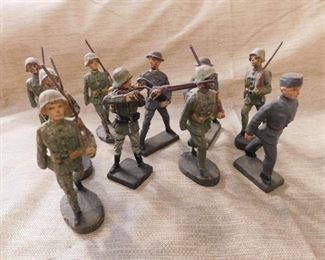 Old Elastolin Composition German Soldiers