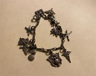 WW2 Sterling Charm Bracelet