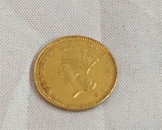 1857 1 Dollar Gold Coin