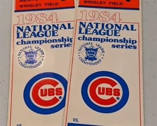 1984 Chicago Cubs NLCS Ticket Stubs