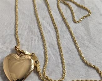 14k Gold Pendant and Necklace