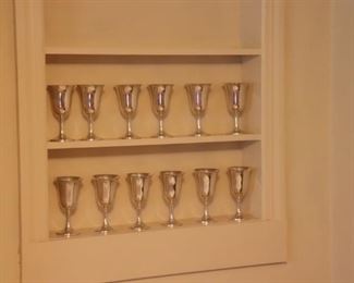 12 Wallace 14 sterling silver goblets