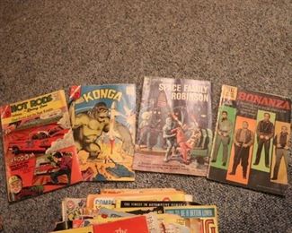 vintage comic books and magazines
Konga, Hot Rods, Space Family Robinson, Bonanza 