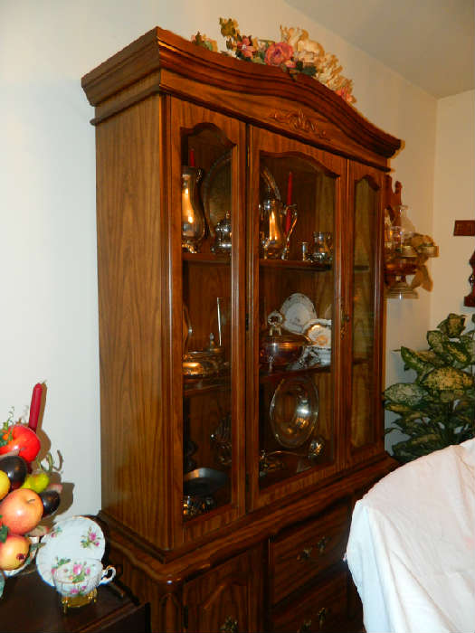 China Cabinet Hutch, Sterling Silver, Silver Plate, Reed & Barnes Plate