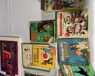 Assortment of antique children’s books
