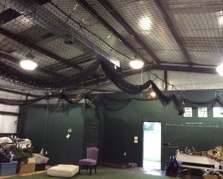 Indoor baseball netting Covers entire interior of building