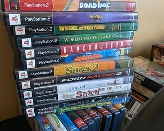 PlayStation 2 game console v3 steering wheel, guitar, controllers, games etc. N/A D966