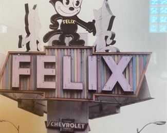 Felix the cat signed print Chevrolet 21x17 D946