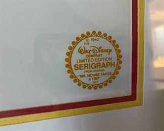 Walt Disney Co Mickey Mouse Mr Mouse Pluto Takes A Trip LE Serigraph Cel 21x17.5 D944