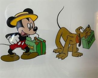 Walt Disney Co Mickey Mouse Mr Mouse Pluto Takes A Trip LE Serigraph Cel 21x17.5 D944