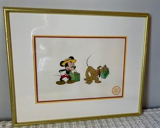 Walt Disney Co Mickey Mouse Mr Mouse Pluto Takes A Trip LE Serigraph Cel 21x17.5 D944