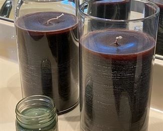 Glass candle set 5x9.5 D943