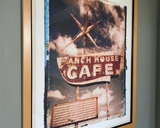 Signed and numbered photo print ranch house cafe sign Scott 99 17/195 framed 27x33 D940