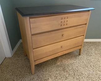 Baronet Ungava Wood and Ebony Three-Drawer Dresser 36Lx18.5Wx31T D933