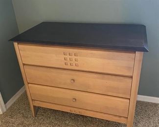 Baronet Ungava Wood and Ebony Three-Drawer Dresser 36Lx18.5Wx31T D933