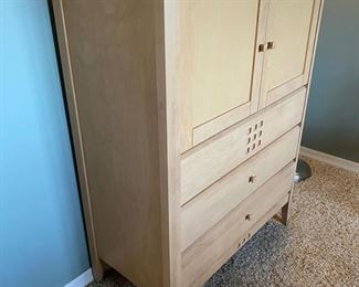 Baronet Ungava Wood and Ebony Tall Three-Drawer Dresser swing doors 36x18.5x48.5 HxWxD D932