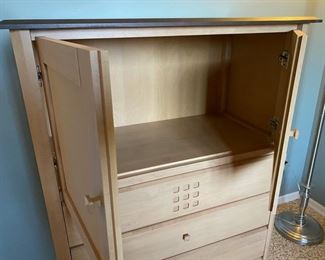 Baronet Ungava Wood and Ebony Tall Three-Drawer Dresser swing doors 36x18.5x48.5 HxWxD D932