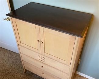 Baronet Ungava Wood and Ebony Tall Three-Drawer Dresser swing doors 36x18.5x48.5 HxWxD D932