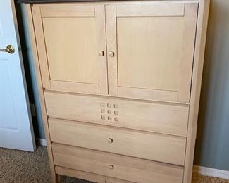 Baronet Ungava Wood and Ebony Tall Three-Drawer Dresser swing doors 36x18.5x48.5 HxWxD D932