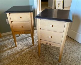 Baronet Ungava Wood and Ebony Night stands (pair) 16x16x28 each HxWxD D931