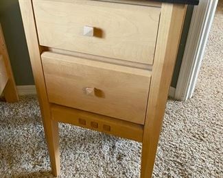 Baronet Ungava Wood and Ebony Night stands (pair) 16x16x28 each HxWxD D931