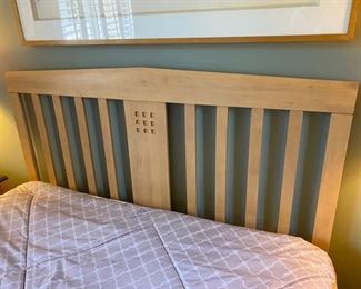 Queen size Baronet Maple bed with mattress 83x64x52 HxWxD D930