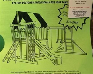 Huge Outdoor Kids Play structure Swing set Play Center 118x170x204in HxWxD 19552