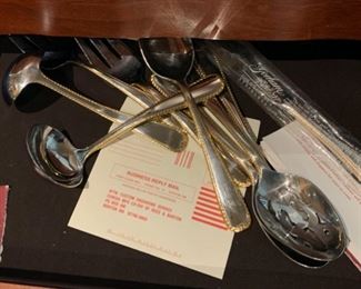 12 place setting Gorham Golden Ribbon Stainless Flatware Set settings+ extra 19652