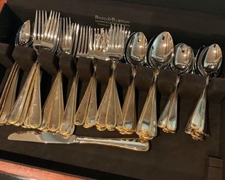 12 place setting Gorham Golden Ribbon Stainless Flatware Set settings+ extra 19652